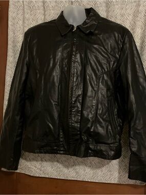 1980s VTG Gino Leathers Sz 48 XXL Black, Leather Bomber Jacket With  Zip Vest